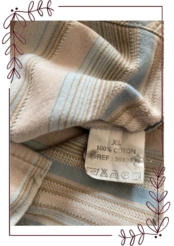 Beige long-sleeved shirt with blue & brown stripes XL Jules – photo 10